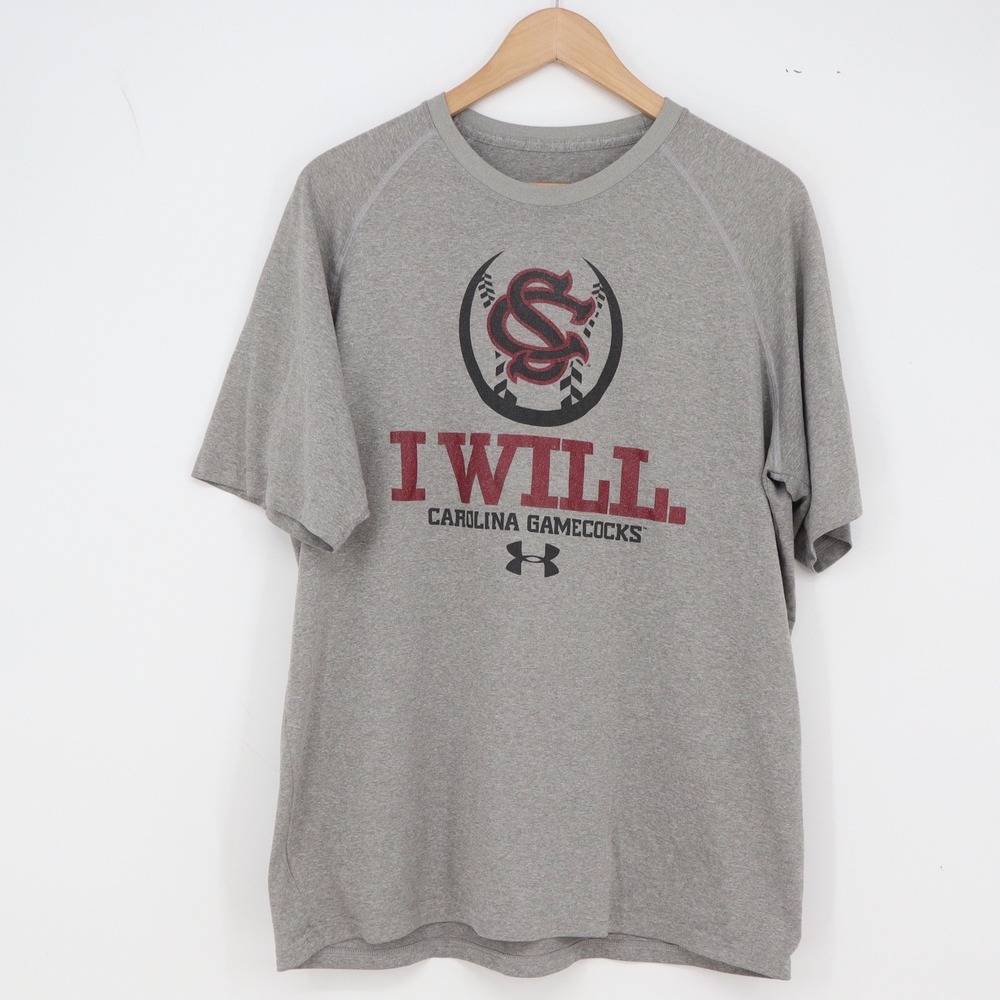 South Carolina Under Armour T-Shirt Mens L Gray NCAA Baseball Gamecocks Exc